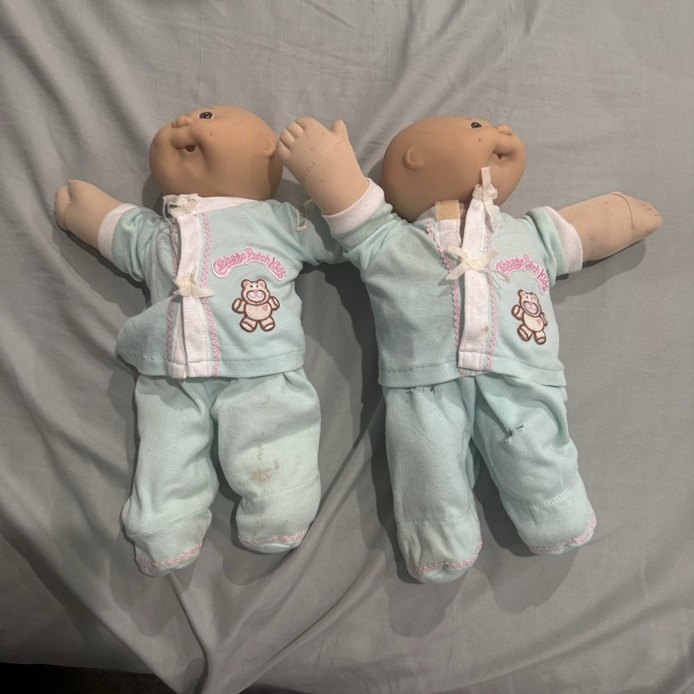 Cabbage Patch Kids Twins brown eyed bald CPK